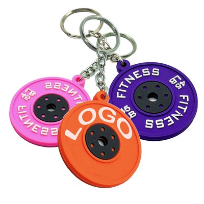 Fitness Barbell Keychain