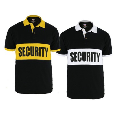 Poly/Cotton Security Banner-Stripe Polo Shirt