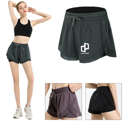 Breathable Anti-Peek Women'S Sports Shorts W/ Inner Pocket