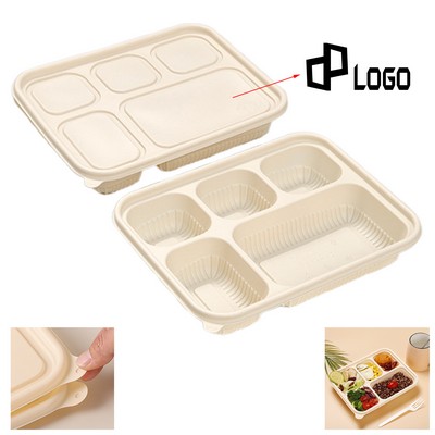 Five Compartments Disposable Degradable Takeaway Lunch Box
