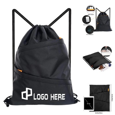 16.54X19.29" Oxford Fabric Drawstring Backpack