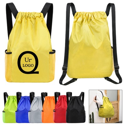 Drawstring Backpack w/ Mesh Side Pockets