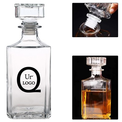 Square-Bottom Glass Decanter