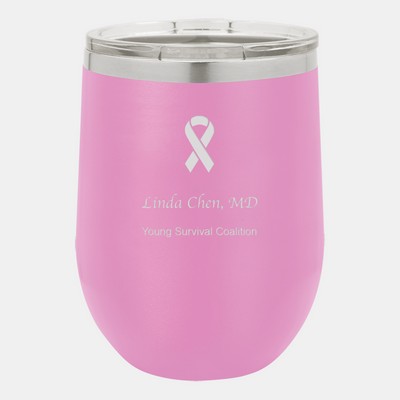 Polar Camel Vacuum Light Purple Insulated Stemless Wine Tumbler with Lid, 12oz