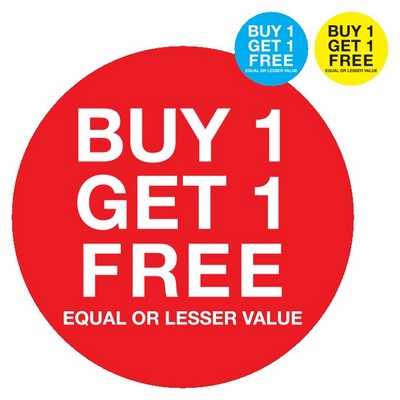 Buy One Get One Free Label