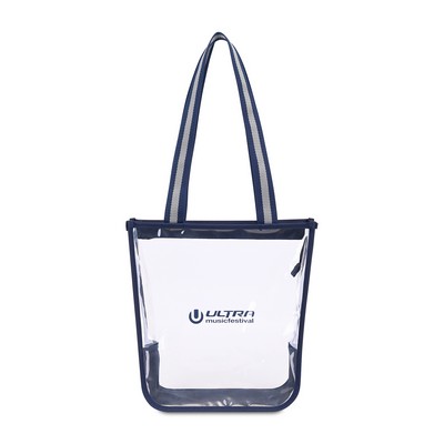 Sigma Clear Zippered Tote - Navy