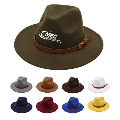 Felt Panama Hat with Belt Buckle