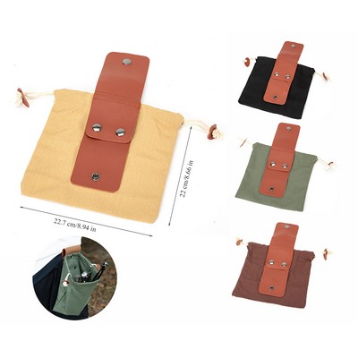 Outdoor Waist Mounted Foldable Canvas Foraging Bag