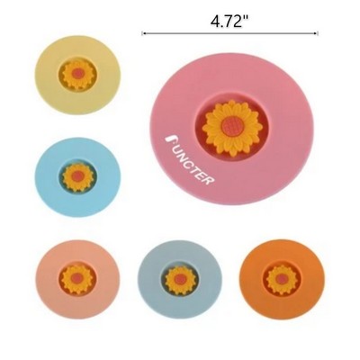 Sunflower Silicone Drink Cup Lid Cover 4.72"