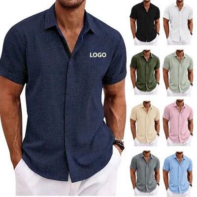 Men's Short Sleeve Linen Shirt
