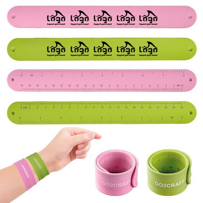 Silicone Snap Bracelet w/Ruler Printed