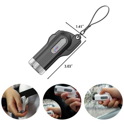 Emergency Escape Tool Keychain with Seatbelt Cutter