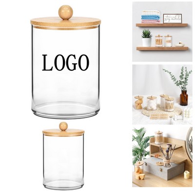 Qtip Holder Bamboo Dispenser Container