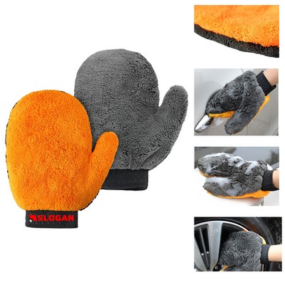 Polyester Double Sided Car Wash Gloves