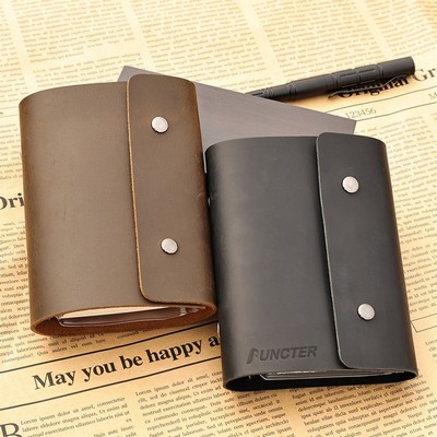 A6 Leather 6 Rings Binder Notebook