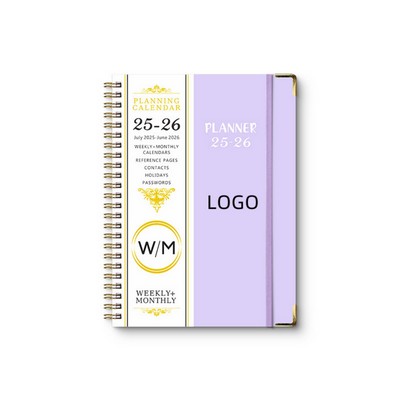A5 2025 English Calendar Notebook