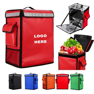 Large Capacity Insulated Pizza Carrier Leakproof Delivery Backpack Thermal Food Take-Out Box