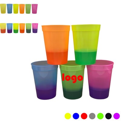 16oz. Plastic Stadium Cup (Color change)