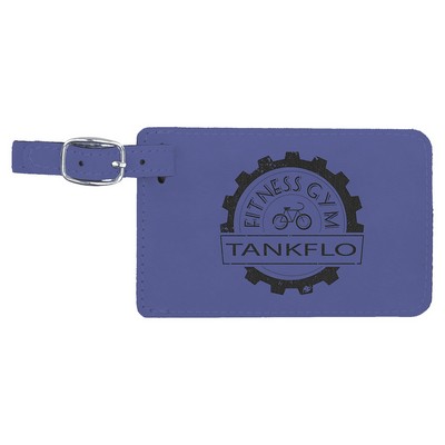 4 1/4" x 2 3/4" Purple Leatherette Luggage Tag