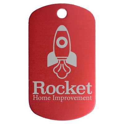 1" x 2" Red Anodized Aluminum G.I. Tag
