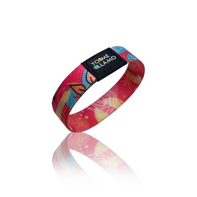 1/2" Sublimated Elastic Wristband with Custom Woven Label