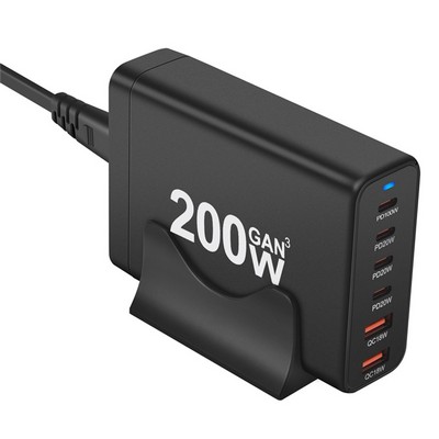 6-Port 200W USB Charger Station Wall Adapter Plug