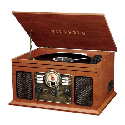 Victrola 7-In-1 Bluetooth Turntable-Mahogany