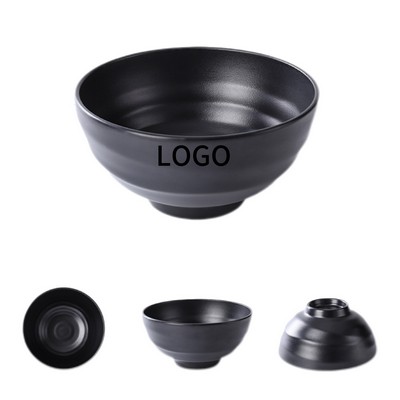 6.5-Inch Black Matte Chinese-Style Bowl