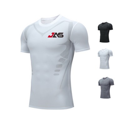Slim-Fit Men's Moisture-Wicking Athletic Short-Sleeve Shirt
