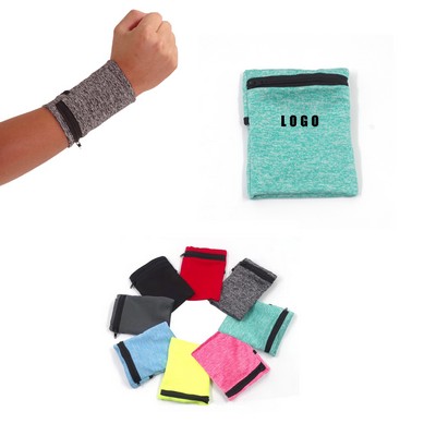 Sports Wristband with Zipper Wallet