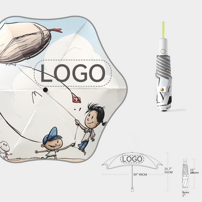 21" Corner Rounded Children Umbrella w/Reflective Strips