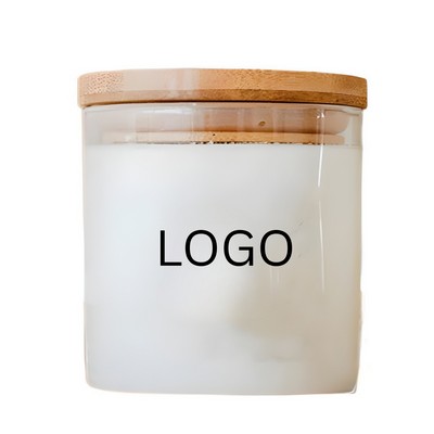 15 Oz. Natural Soy Wax Candle in Glass Jar with Bamboo Lid