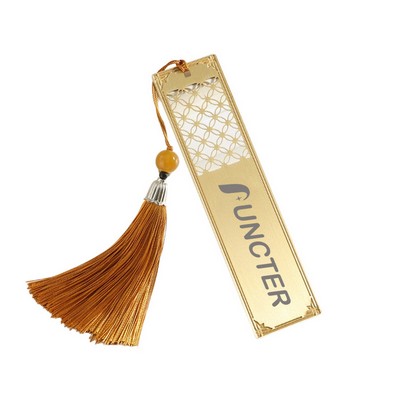 Hollowed Out Metal Bookmark With Tassel