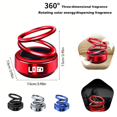 Solar-Powered Dual-Ring Car Perfume Holder