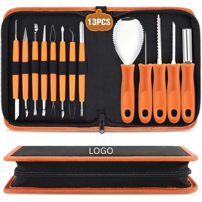 13-Piece Professional Pumpkin Carving Tool Set with Case