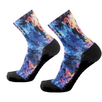 Full-Color Crew Socks with Padded Black Sole