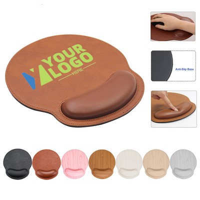 PU Leather Mouse Pad With Wrist Support