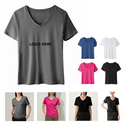 Ladies' V-Neck Short-Sleeve Summer Top