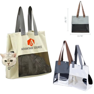 Oxford Cloth Mesh Pet Tote Bag For Travel And Daily Carry