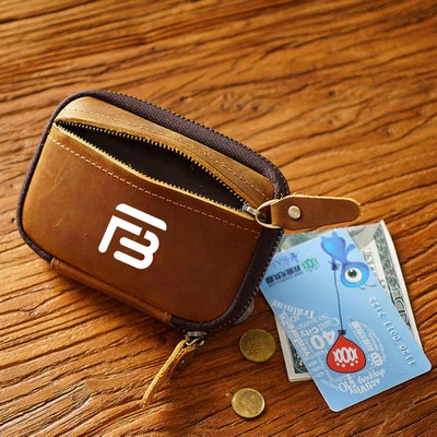 Leather Key Card Holder Wallet