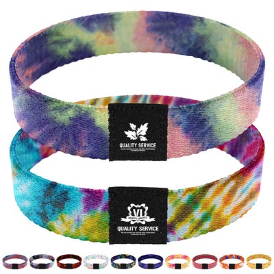 5/8'' Sublimation Elastic Polyester Wristband With Woven Label
