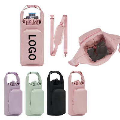 Adjustable Shoulder Strap Insulated Water Bottle Carrier Bag