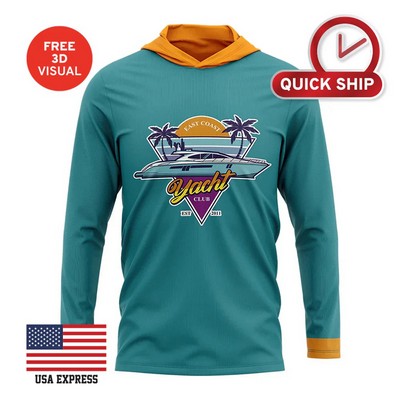 150GSM Mesh Jersey Long Sleeve Hoodie T-shirt (Full Dye Sublimation)