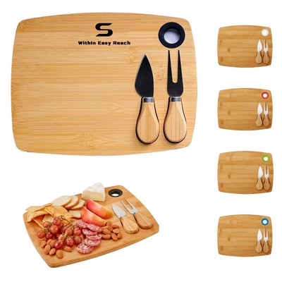 Bamboo Cheese Platter Set