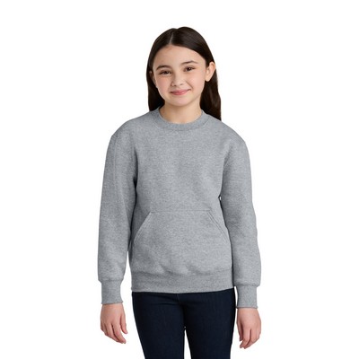 Port & Co™ Youth Core Fleece Crewneck Pocket Sweatshirt