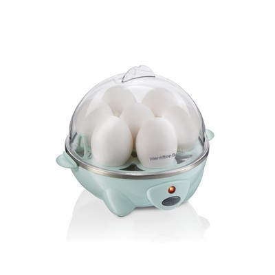Hamilton Beach 3-In-1 Egg Cooker, Hard-Boiled, Poached, Omelets, 7 Egg Capacity, Mint Color