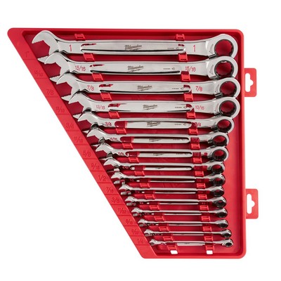 Milwaukee 15Pc Sae Multibit Ratcheting Combination Wrench Set