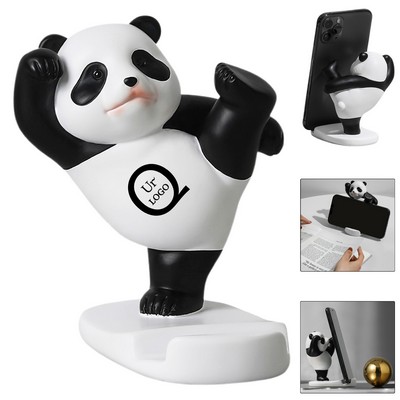 Panda-Shaped Resin Phone Stand
