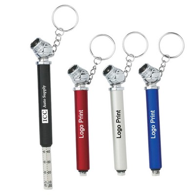 Aluminum Tire Pressure Gauge Keychain