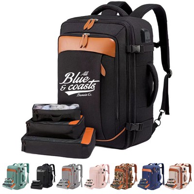 Travel Backpack Set with Laptop Sleeve and Toiletry Bag